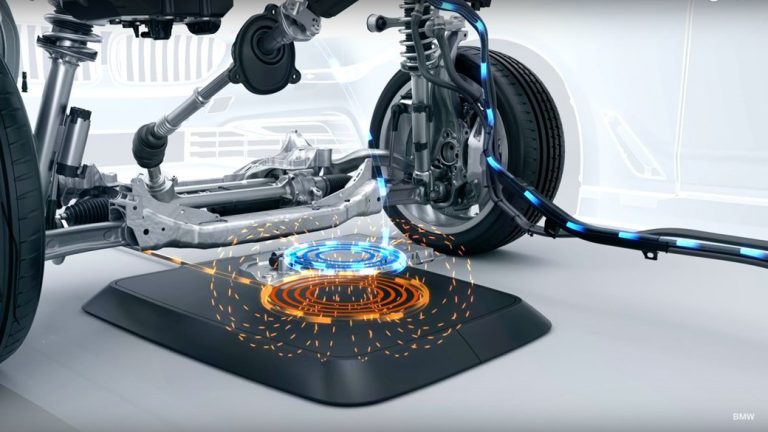 How does a wireless car charger work for electric vehicles?